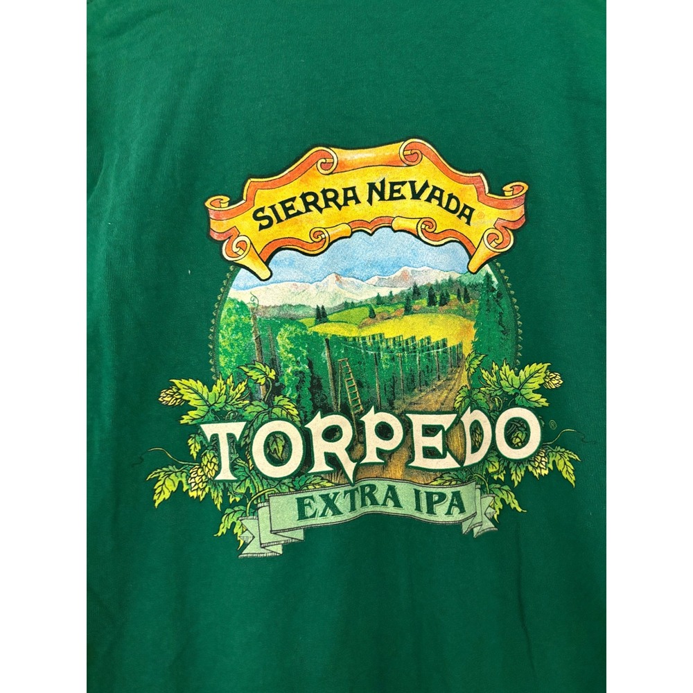 Sierra Nevada Torpedo Extra IPA Beer Graphic T-Shirt Green Mens XL Made in USA - Picture 5 of 5